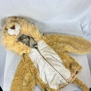 Celebration Halloween Toddler LION Costume One Piece Size Medium Beige Hooded